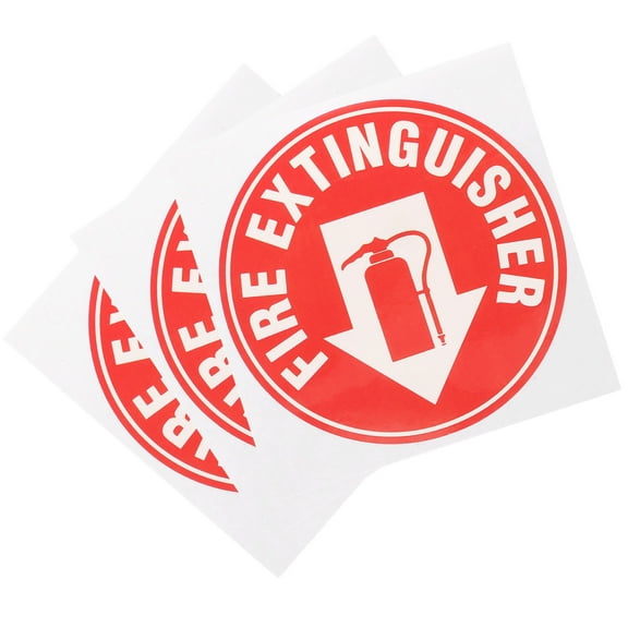 BESTOYARD 3 Pcs Self Adhesive Fire Extinguisher Sign Waterproof Red Sticker