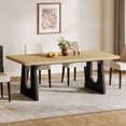 thumbnail image 2 of Fnova 70.9" Rectangular Dining Table for 6-8 People, Large Farmhouse Wood Kitchen Table with Heavy Duty Legs, Easy to Assemble, 2 of 14