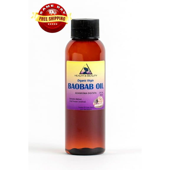 Baobab Oil Unrefined Organic Extra Virgin Cold Pressed Prime Fresh Pure 2 oz