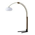 thumbnail image 2 of Morelli Arc Floor Lamp - 84 Weathered Brass & Walnut Dimmer Switch V-base, 2 of 14