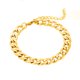 thumbnail image 1 of Pulsera unisex con cadena Fígaro de acero inoxidable chapada en oro F de 18 quilates, 1 of 2