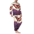 thumbnail image 2 of Balery Butterfly Over Lavender Pattern Pajama Sets for Men Long Sleeve 2 Piece Sleepwear Loungewear Sets Soft PJ's with Pockets Long Sleeve Comfy Pj Sets-Medium, 2 of 7