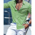 thumbnail image 1 of 2024 Nueva camisa estampada de rayas azules de manga larga para hombre, ropa social de lujo para hombre, moda clásica elegante hawaiana 6XL, 1 of 6