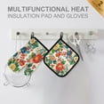 thumbnail image 4 of Yayeee Oven Mitts and Pot Holder Set of 2 Heat Resistant Kitchen Gloves Baking Hot Pad, Colorful Flowers Pattern, 4 of 5