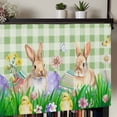 thumbnail image 5 of Easter Bunny Rod Pocket Curtain Valance, Spring Easter Eggs Chicken Sage Green Plaid Farmhouse Window Valance for Living Room, Bedroom, Kitchen 42"W x 18"L, 5 of 9