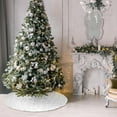 thumbnail image 3 of Christmas Tree Skirt, Silvery White 36 Inch Faux Fur Plush Christmas Decorations Tree Base Mat Thick Velvet Rugs for Holiday Home Decor Party Xmas, 3 of 6