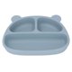 thumbnail image 2 of Plato de silicona suave para niños pequeños, para el hogar, el comedor, con forma de oso de dibujos animados, plato de succión para bebés, para refrigerios, fruta, gris, azul, plato individual, 2 of 14