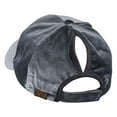 thumbnail image 3 of C.C Ponycap Messy High Bun Ponytail Soft Velvet Adjustable Baseball Cap Hat, Dark Gray, 3 of 4