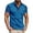 Blue, variant on CAIVO Polo Shirts For Men Spring Short Sleeve Solid Color Pocket Letter Stripe Stitching Raglan Sleeve Lapel Classic Fit Golf Tops For Business , S