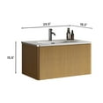 thumbnail image 4 of 30 inch Bathroom Vanity with Sink, Wall Mounted Floating Bathroom Vanities with Storage Drawers Vanity & Sink Combo, Bathroom Storage Combo Cabinet for Small Space, Bathroom, White+Oak, 4 of 9