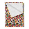 thumbnail image 2 of Retro Soft Flannel Fleece Throw Blanket, Lively Scene of Triangles Diamond Shapes and Other Polygons in Grunge Style, Cozy Plush for Indoor and Outdoor Use, 50" x 70", Multicolor, by Ambesonne, 2 of 5
