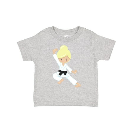 

Inktastic Cute Girl Blonde Hair Black Belt Karate Pose Girls Toddler T-Shirt