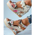 thumbnail image 6 of UTTOASFAY Womens Sandals Fashion Women Solid Summer Ladies Bandage Sandals Slope Heel Casual Beach Shoes Hot Pink 5(36), 6 of 7