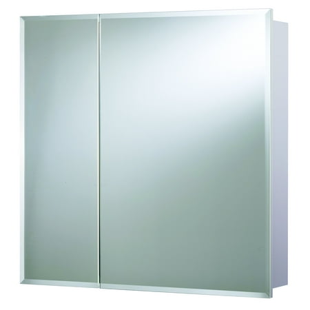 Croydex Cabinets 24 in. x 24 in. Surface-Mount Bi-View Beveled Mirrored Medicine Cabinet in White WC102122YW