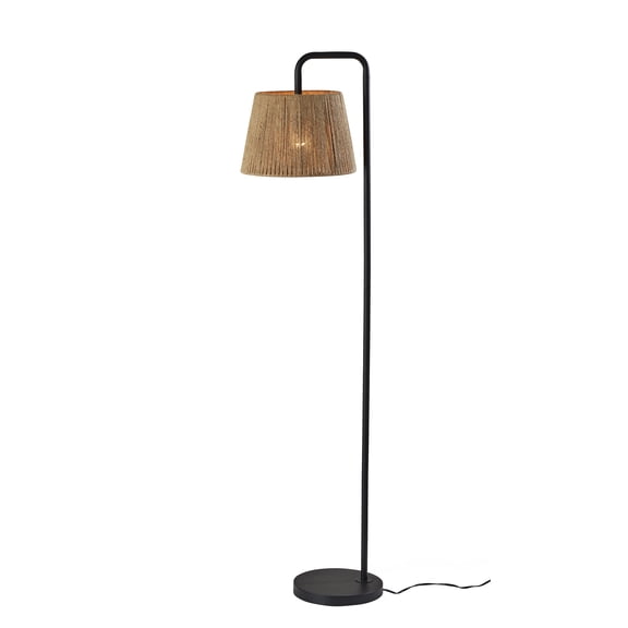 Mainstays Floor Lamp, Black Metal with Natural Rope Shade
