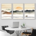 thumbnail image 2 of IDEA4WALL Framed Canvas Print Wall Art Set Pastel Rising Sun Misty Ocean Mountain Nature Wilderness Modern Art Decorative Landscape Rustic for Living Room, Bedroom, Office - 16"x24"x3 White, 2 of 5
