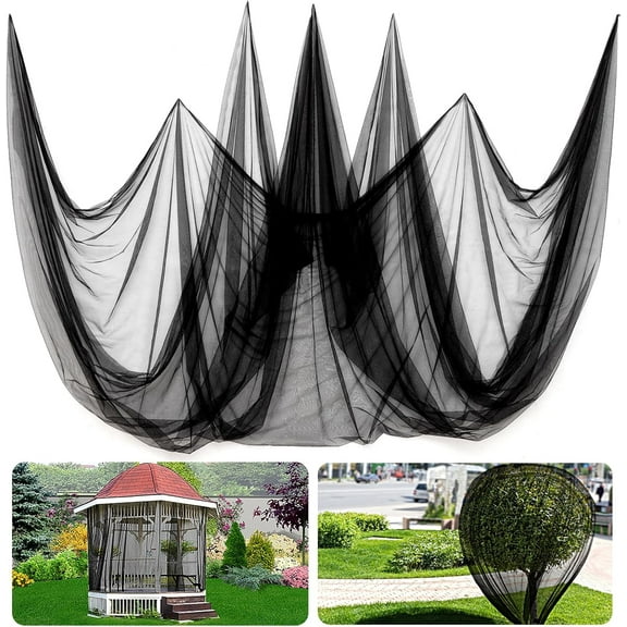 2 Pcs Mosquito Net for Patio - 10Ft x 13Ft for Each Garden Mesh Screen Barrier, Super Dense Patio Netting for Balcony Porch Umbrella Fruit Tree Plants Gazebo Canopy RV Camping, Black