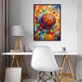 thumbnail image 2 of Sports Wall Art Set of 3, Retro Basketball Rugby Football Baseball Canvas Prints, Graffiti Style Print Artwork Ball Painting Wall Decor for Boys Bedroom Game Room Living Room Home Decor, 2 of 5