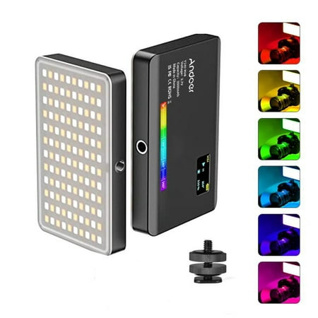 Image of Andoer Y140 LED Video Light Rechargeable Photography Fill Light CRI95+ 2500K-9000K Dimmable 26 Effects with LCD Display Cold Shoe Adapter for Vlog Live Streaming Video Conference