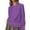 t-Purple4492346, variant on TEDOYE Women Tshirts Full Sleeve Casual Loose Fit Solid Color Crew Neck Breathable Linen Blend Top For Everyday Wear,Black,L