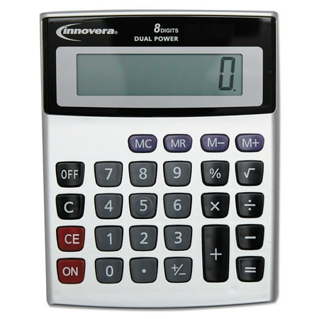 Innovera Portable Minidesk Calculator, 8-Digit LCD