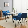 thumbnail image 5 of Clipop Mid-Back Dining Chairs Set of 2, Velvet Upholstered Accent Chairs with Arms, for Kitchen,Blue, 5 of 10