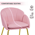 thumbnail image 4 of Yaheetech Flower Shape PU leather Armchair with Golden Metal Legs, Simple Pink, 4 of 9