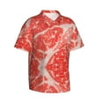 Uemuo Beef Steaks Printed Regular Fit Short Sleeve Casual Hawaiian