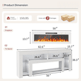 thumbnail image 6 of Waleaf 82" Modern Fireplace TV Stand with 50" Electric Fireplace Up to 90" TVs, Entertainment Center with 12 LED Color Flame and 20 Color LED Light, 6 of 7