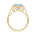 thumbnail image 2 of ANGARA Natural 3.2 ct Aquamarine Scalloped Halo Ring in 14K Yellow Gold for Women (Size-10mm) | March Birthstone, Birthday, Anniversary, Jewelry Gift for Women | Natural Aquamarine Ring, 2 of 8