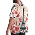 thumbnail image 3 of Eiffel Tower Valentine's Day Men's Short Sleeve Poplin Shirt, Casual Button Down Shirts, Printed Summer Beach Shirt, Unisex Casual Button Down Top, 3 of 6