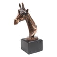 thumbnail image 4 of Wild Safari Giraffe Head Bust Electroplated Bronze Finish Statue With Base, 4 of 7