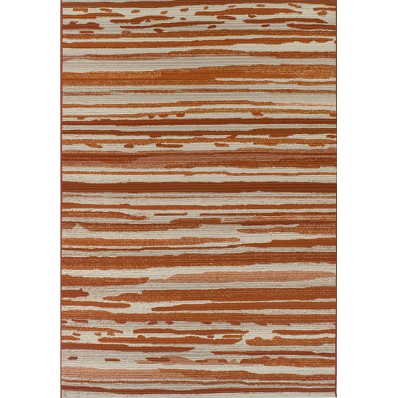 Dalyn St Croix Area Rug SX5 Sx5 Paprika Paprika Lines Rows 8' 2" x 10' Rectangle