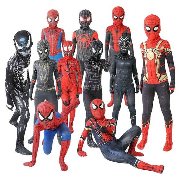 New Miles Morale Loin de la Maison Costume Cosplay Costume Zentai Spiderman Costume Super-Héros Costume Spandex pour les Enfants sur Mesure