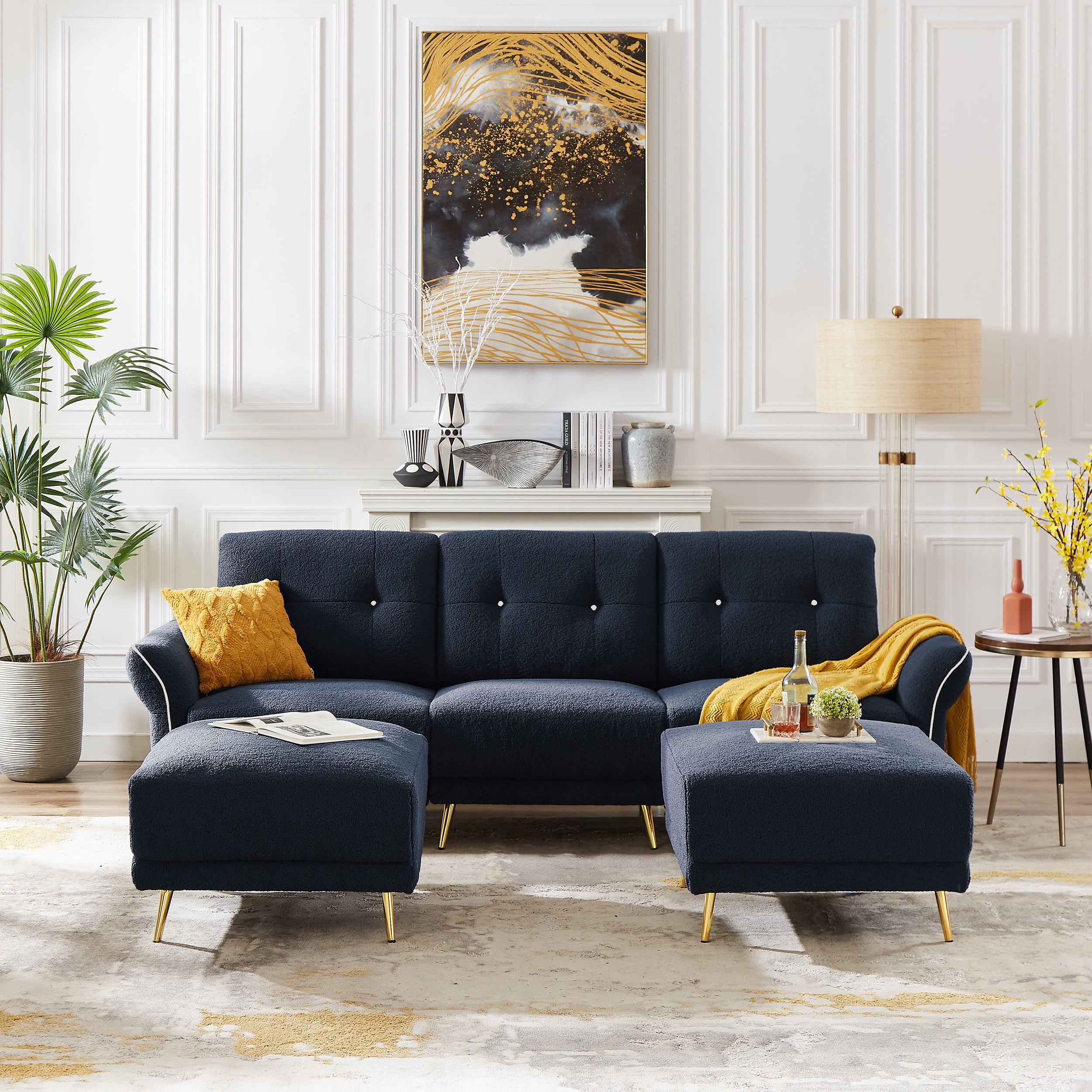 Jarenie Sherpa sofa，Modular Sectional Sofa,sleeper couch sofa,Modular
