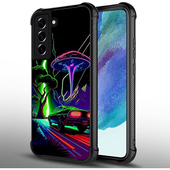 Case Compatible with Samsung Galaxy S21 Plus, Alien Night Back Soft Silicone Acrylic TPU Design Shock Fall Prevention Protective Case for Samsung Galaxy S21 Plus