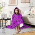 thumbnail image 4 of Wearable Blanket,Spider Web Halloween Pattern Hooded Wearable Flannel Blanket for Adults & Teens,Winter Poncho Shawl Wrap Cape Cozy Anti-Pill,60"x80", 4 of 5