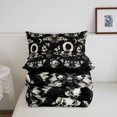 thumbnail image 5 of Homewish Gothic Moths Skull Twin Comforter Sets,Moon Floral Bedding Set,Cream Black,Halloween Duvet,Black Reversible,2 Pieces,1 Comforter and 1 Pillowcase, 5 of 7