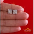 thumbnail image 3 of King of Bling's 10K Real Yellow Gold Real Diamond 0.50CT Men's/Women's Stud Square Earrings, 3 of 12