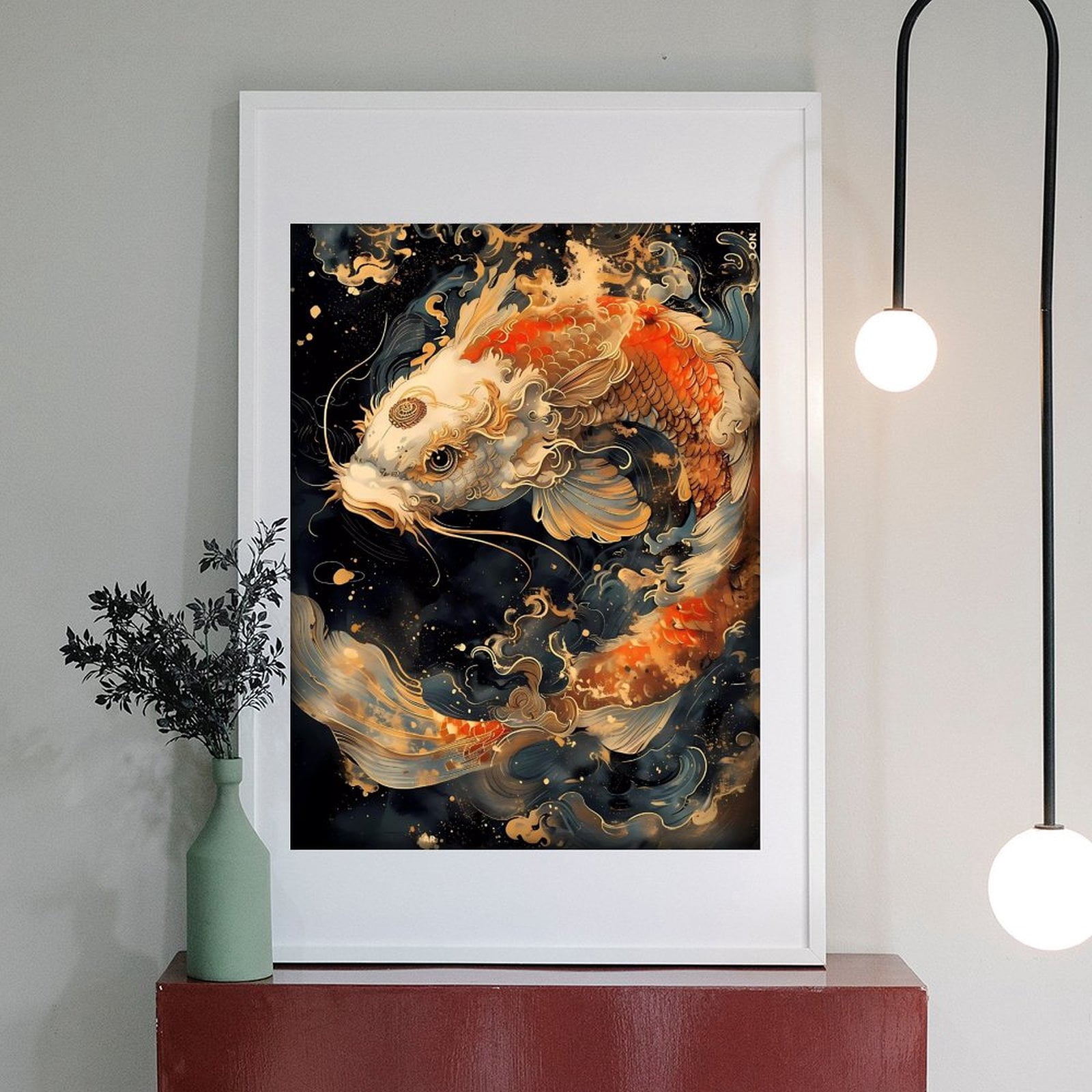Diamond Art Kits for Adults - 5d Vibrant Artistic Koi Fish Illustration Diamond Painting for Adults, Diamond Art for Adults Beginners, Diamond Painting Kits for Adults for Home Wall Decor