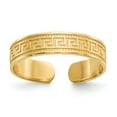thumbnail image 1 of 14K Yellow Gold Ring Band Toe Greek Key, 1 of 5