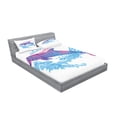 thumbnail image 2 of Ambesonne Animal Fitted Sheet & Pillow Sham Set, Cartoon Jumping Dolphin, Full, Blue Purple Pink, 2 of 2
