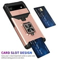 thumbnail image 5 of For Google Pixel 6a Case with Card Holder & 360° Magnetic Ring Stand Heavy Duty Camera Lens Slide Dual Layer Shockproof Hidden Card Slot Slim Wallet Phone Case Cover for Women Men,Rosegold, 5 of 7