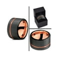 thumbnail image 4 of P. Manoukian Tungsten Wedding Band Ring 12mm for Men Women Black & 18K Rose Gold Plated Pipe Cut Brushed Polished Lifetime Guarantee Size 13, 4 of 4