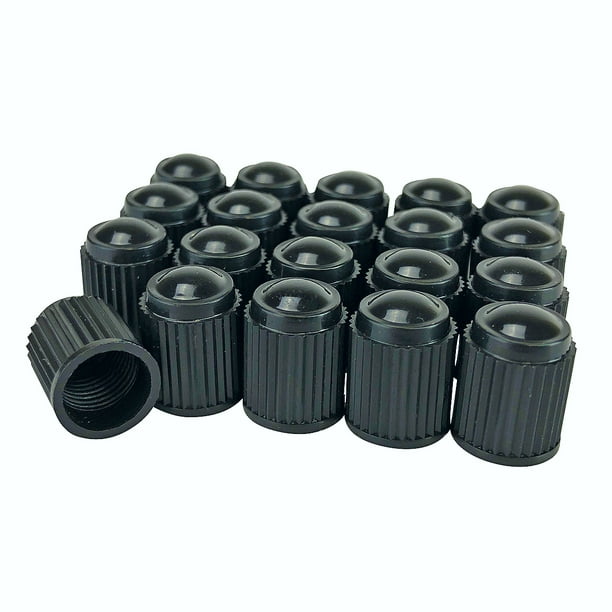 Pack of 20 Black Valve Stem Caps for all American Schrader type Valve