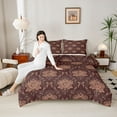 thumbnail image 4 of Feelyou Romantic Floral Rose Twin Comforter Sets, Western Damask Women Bedding Set, 2pcs, 4 of 8