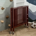 thumbnail image 4 of Fizzy Baby Foldable Baby Crib with Wheels Portable Baby Bed Travel Crib, Espresso, 4 of 7