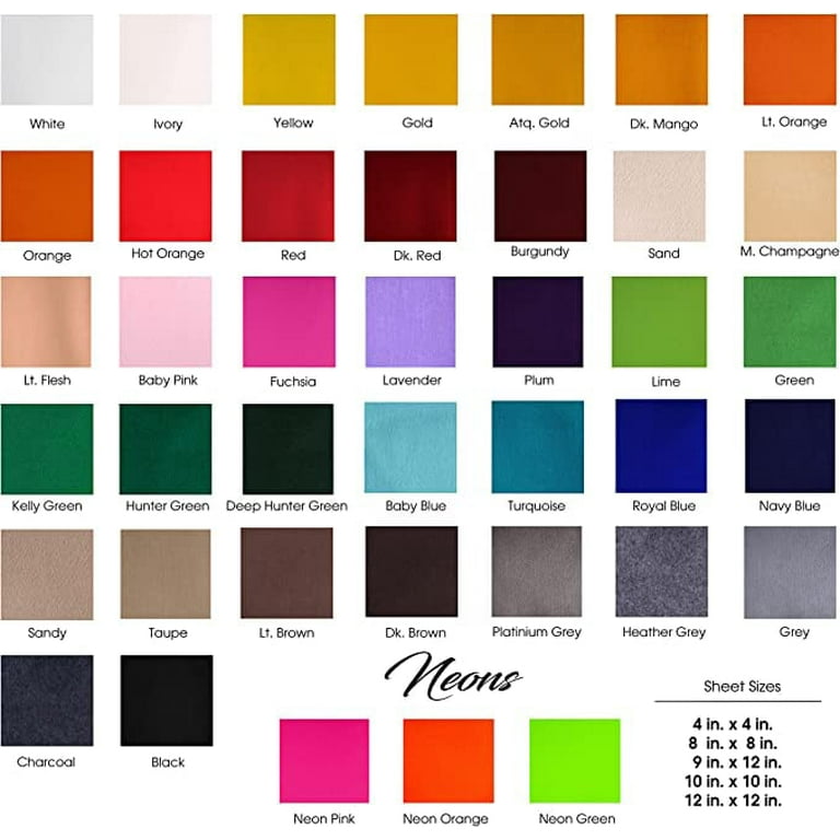 42pcs 6 x 6 Inches 15cm x 15cm Felt Fabric Sheet Assorted Color Felt Pack DIY CR