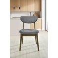 thumbnail image 4 of Home Design Kitty 5-Piece Dining Set, Gray/Brown, Round Drop-Leaf Table with Curved-Back Cushioned Chairs, Modern Style, 4 of 5
