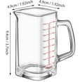 thumbnail image 3 of Square Shot Glass With Handle - Measuring Cup 4 Ounce/120ML - Liquid Heavy High Espresso Glass Cup - V-Shaped Spout (Black 2PCS), 3 of 5